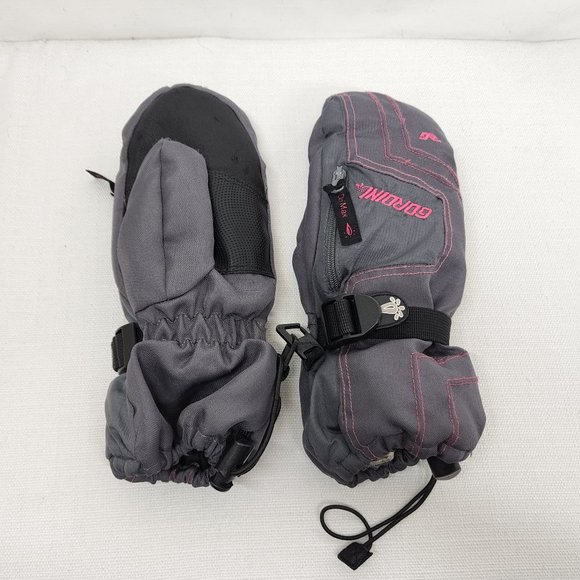 Gordini Womens Medium Gray Pink Snow Ski Gauntlet Mittens Insulated Gloves